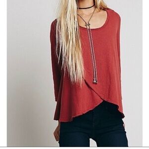 We The Free Brick Red Long Sleeve Top